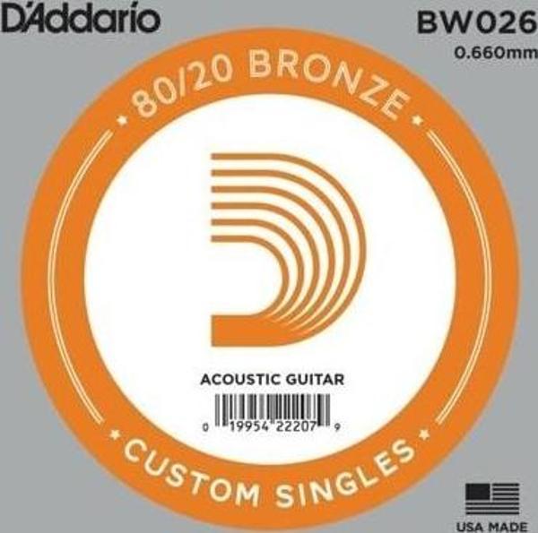 DADDARİO BW026 BRONZE SİNGLE 0.26 - AKUSTİK GİTAR TEK TEL - Image 1