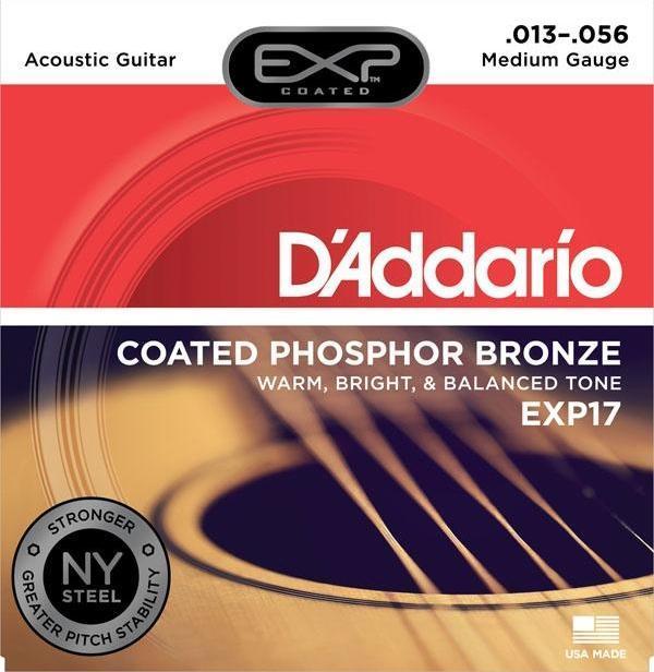 DADDARİO EXP17 COATED PHOSPHOR MEDİUM TAKIM TEL AKUSTİK GİTAR TELİ 013-056 - Image 1