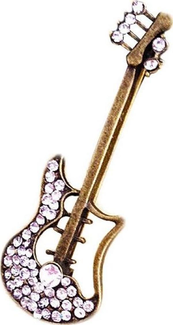 MANUEL RAYMOND GBV HEDİYELİK GİTAR ŞEKLİNDE BROŞ ESKİTME - Image 1