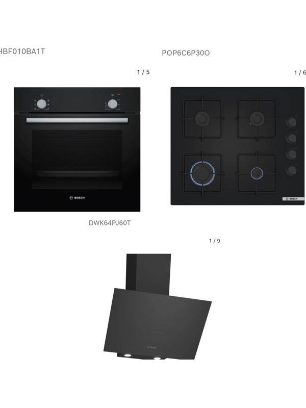 Bosch Ankastre Set (HBF010BA1T + POP6C6P30O + DWK64PJ60T) - Image 1