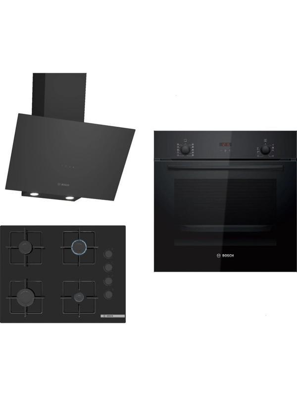 Bosch Siyah 3lü Ankastre Set ( HBF512BB1T - POP7C6P30O - DWK64PJ60T ) - Image 1