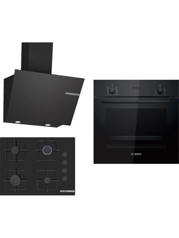 Bosch Siyah 3lü Ankastre Set 319( HBF512BB1T - POP7C6P30O - DWK66PJ60T ) - Image 1