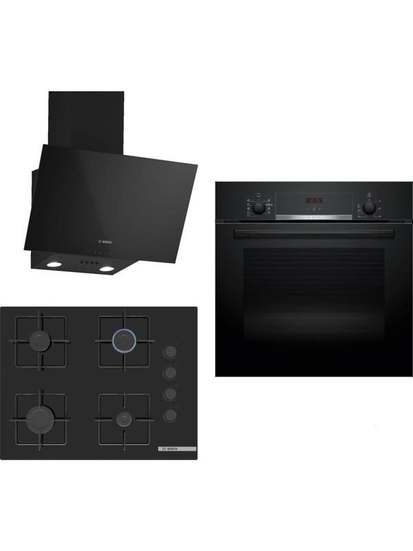 Bosch Siyah 3 Lü Ankastre Set ( HBF534EB3T - POP7C6P30O - DWK63PJ60T ) - Image 1