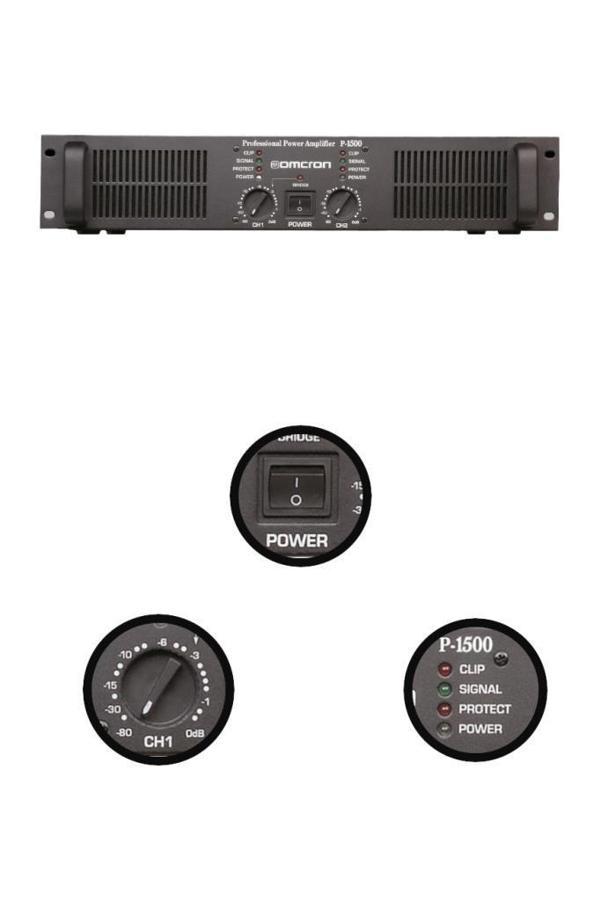 Startech Omcron P-1500 2x750W Çift Çıkışlı Stereo Power Anfi Güç Anfisi - Image 1