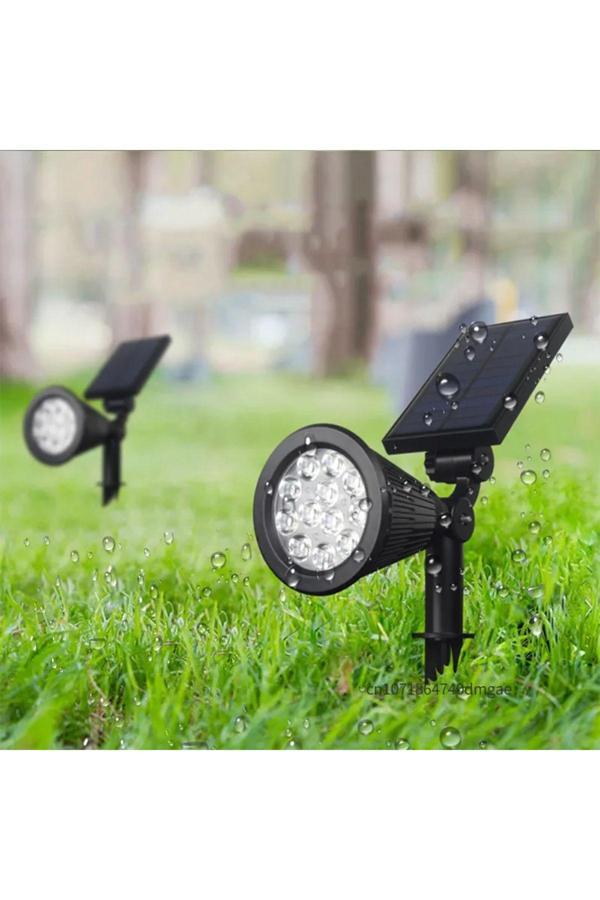 Canderel 7W Solar Güneş Enerjili Kazıklı Çim & Bahçe Aydınlatma Armatürü, Amber Işık - Image 1