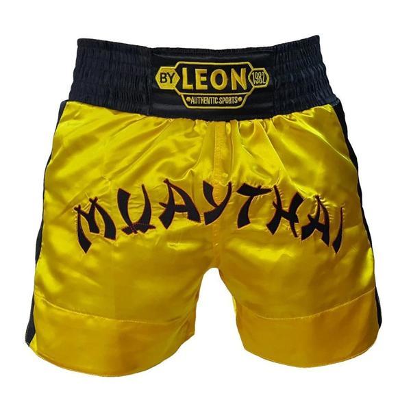 Leon Classic Nakışlı Muay Thai ve Kick Boks Antrenman Şortu Sarı - Image 1