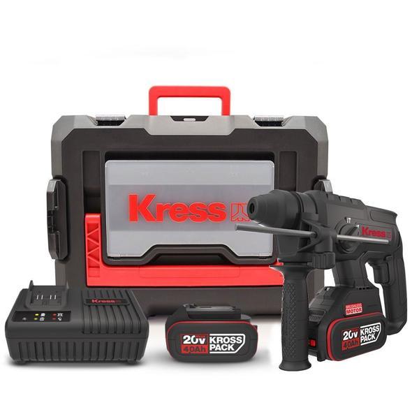 Kress KU390.4 20Volt 4.0Ah. 2.0J Li-ion Çift Akülü Şarjlı Kömürsüz Profesyonel SDS-Plus Pnömatik Kırıcı/Delici - Image 1