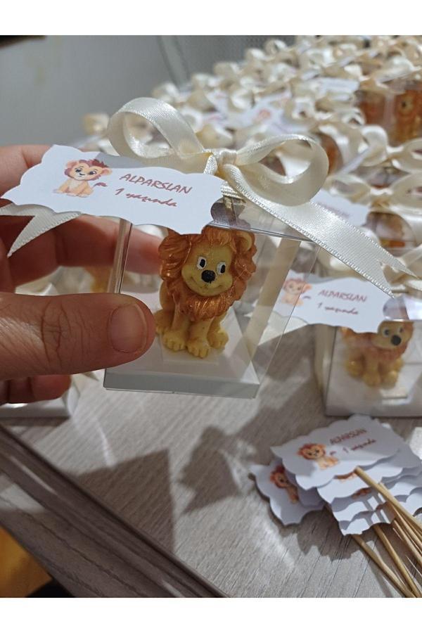Opulent Accessories Aslan Mum50Adet,Doğum Günü Hediyesi,Bebek Mevludu,Sünnet Hatırası,Babyshower,Yenidoğan Hediyelik Mum - Image 1