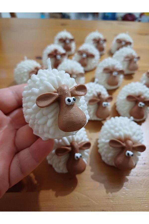 Opulent Accessories Kuzu Mum30Adet,Doğum Günü Hediyesi,Bebekmevlüdü,Sünnethatırası,Babyshower,Yenidoğan Hediyelik Mum - Image 1