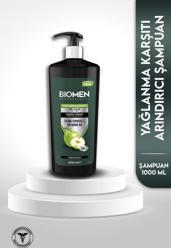 Biomen Professional Elma Sirkesi&amp;vitamin B3 Yağlanma Karşıtı Arındırıcı Şampuan 1000 ml - Image 1