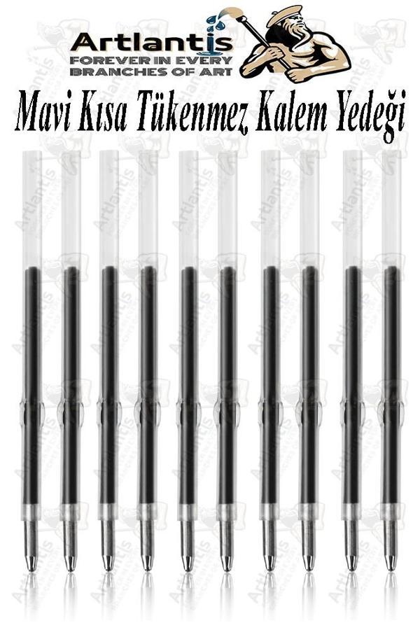 Kısa Tükenmez Kalem Yedeği 10 Adet Tükenmez Kalem İçi Yedek Plastik Tükenmez Kalem İçi Okul Ofis Jel Kalem İçi - Image 1