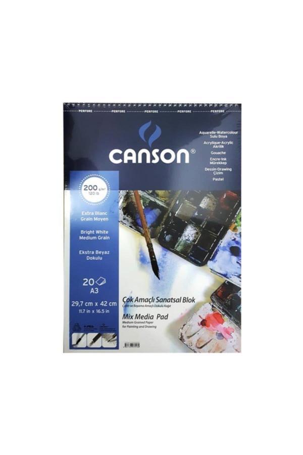 Canson A3 Üsten Spiralli Finface Resim Blok 200 gram 20 Yaprak - Image 1