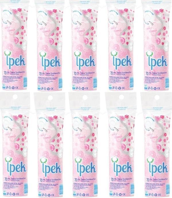 İpek Makyaj Temizleme Pedi 70'li X 10 Adet Pamuk Disk Makyatemizleme - Image 1