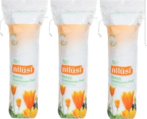İpek Nilüsi Makyaj Temizleme Pedi - Disk Pamuk 70 Li X 3 Paket - Image 1