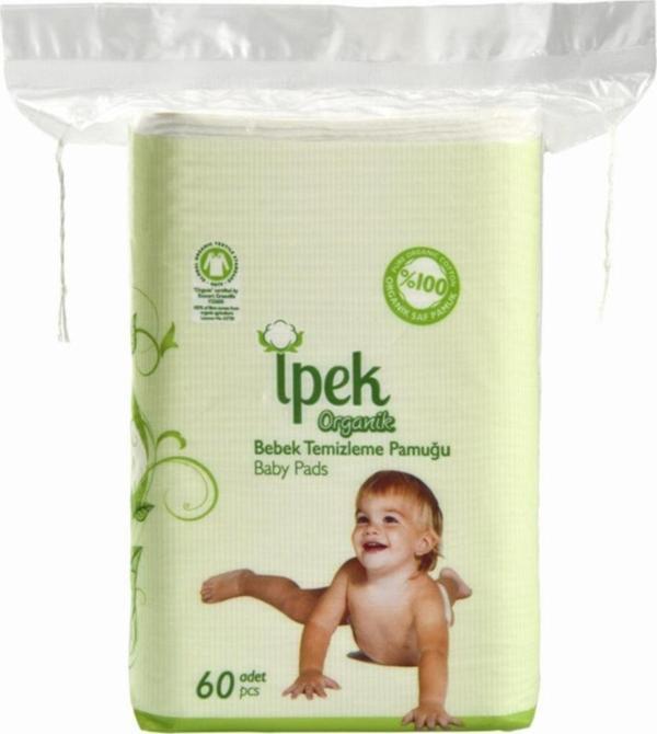 İpek Organik Bebek Temizleme Pamuğu - 60 Adetli - Pamuk - Image 1