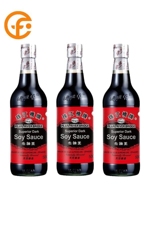 Pearl River Bridge Superior Dark Soya Sosu 600 Ml X 3 – Vegan Soya Sosu Seti - Image 1