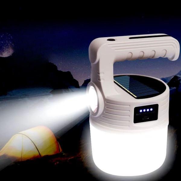 BUFFER® LED Güneş Enerjili Kamp Lambası–2000 Lümen Süper Parlak, 5 Aydınlatma Modlu,USB ile Şarj Edi - Image 1