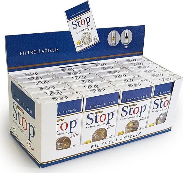STOP & Stop Slim Filtreli Ağızlık Ince Sigara Filtresi 25'li X 24 Paket - Image 1