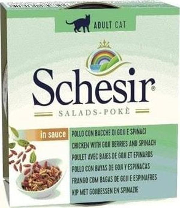 Schesir Salads Poke Tavuk, Gojiberry, Ispanaklı Kedi Salatası 85gr - Image 1