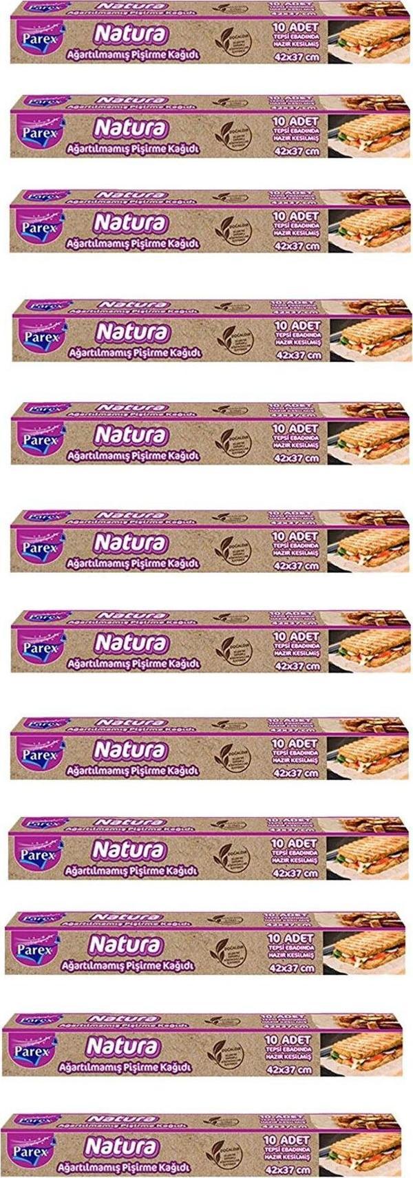 Parex Natura 12 Adet Ağartılmamış Organik Hazır Kesilmiş Pişirme Kağıdı 10'lu - Image 1