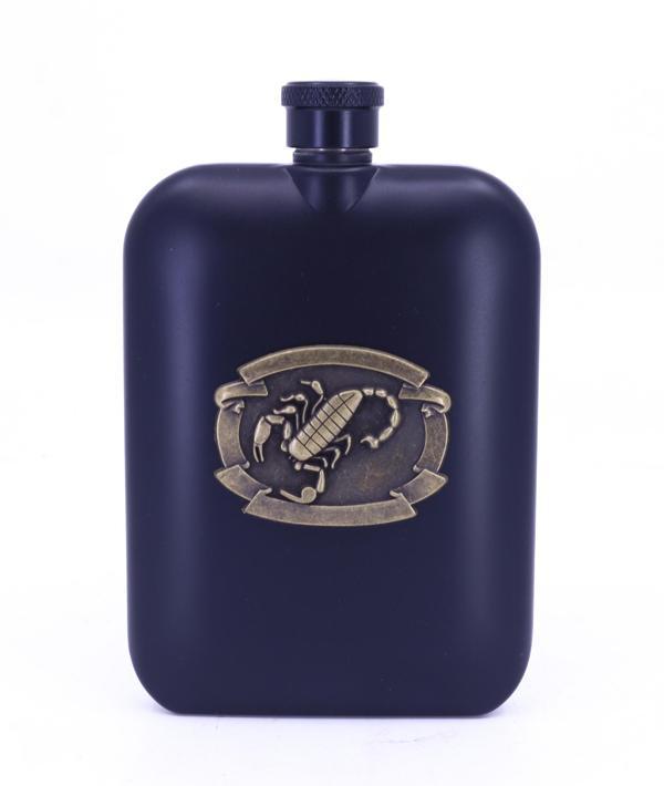 Akrep Kabartma Amblem Paslanmaz Çelik Cep Matarası - Hip Flask 7 OZ - Image 1