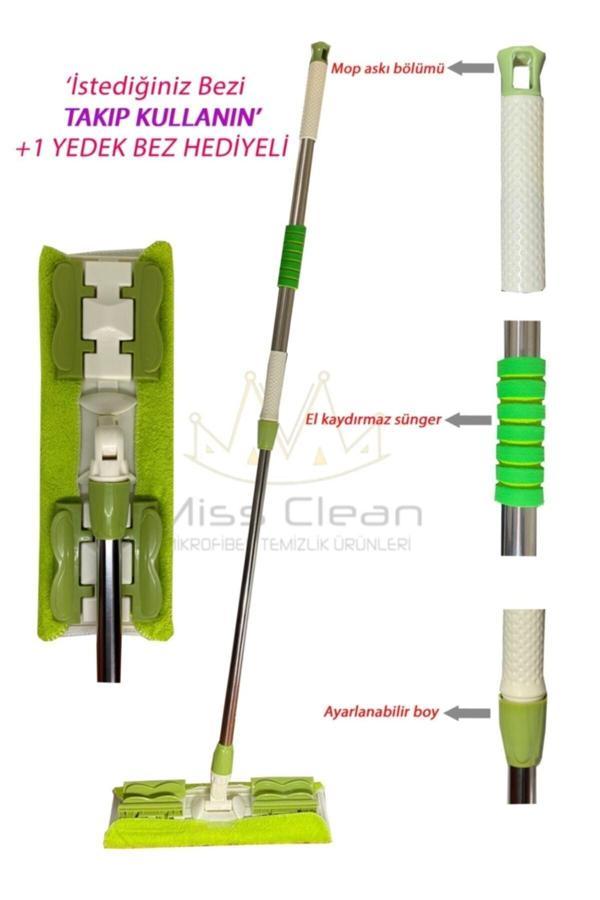 Sultan Yer Mopu Fayans Duvar Yüzey Temizlik Mikrofiber Paspas Mandallı Mop - Image 1