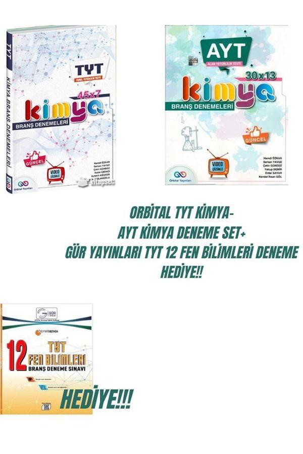 ORBİTAL TYT KİMYA- AYT KİMYA DENEME SET+ GÜR YAYINLARI TYT 12 FEN BİLİMLERİ DENEME HEDİYE!! - Orbital yayınları - Image 1