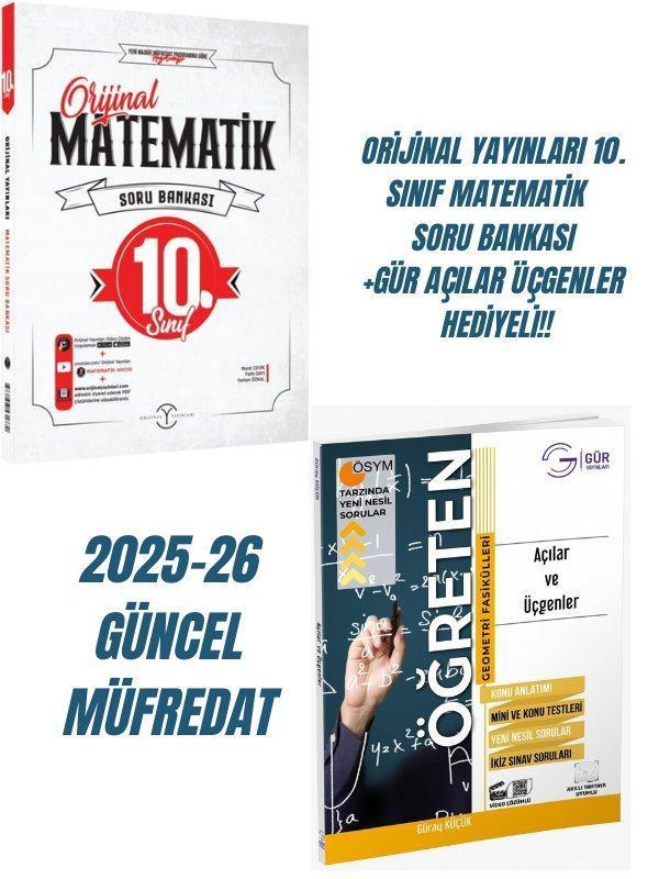 ORİJİNAL YAYINLARI 10. SINIF MATEMATİK SORU BANKASI +GÜR AÇILAR ÜÇGENLER  HEDİYELİ!! - Orijinal Yayınları - Image 1