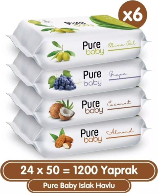 Pure Baby Islak Havlu 24x50 (1200 YAPRAK) - Image 1