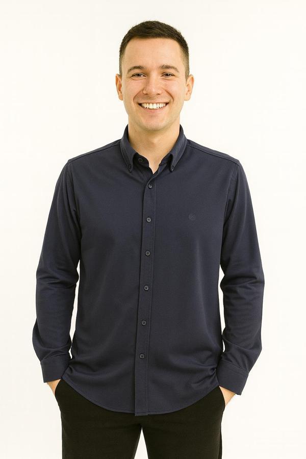 Dormen Erkek Pamuklu Slim Fit Uzun Kol Gömlek 7372 - Image 1