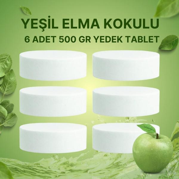 3 Adet 2x500 gr Nem Alıcı Rutubet Ve Küf Önleyici Yedek Tablet Yeşil Elma - Image 1