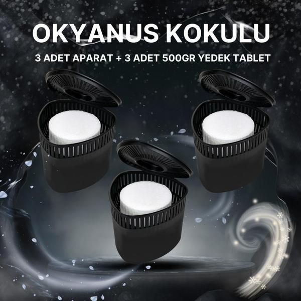 3 Adet 500 gr Nem Alıcılı Ve Rutubet Giderici Aparat Üçgen Okyanus  (TABLET DAHİL) - Image 1