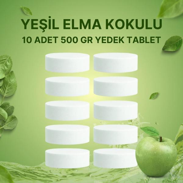 5 Adet 2x500 gr Nem Alıcı Rutubet Ve Küf Önleyici Yedek Tablet Yeşil Elma - Image 1