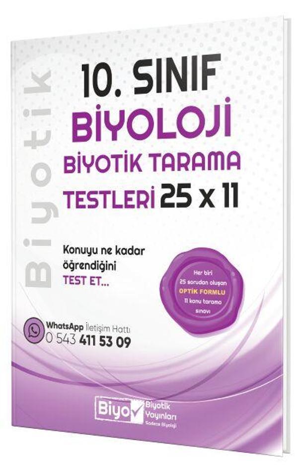 Biyotik Yayınları 10. Sınıf Biyoloji 25 x 11 Biyotik Tarama Testleri - Biyotik Yayınları - Image 1