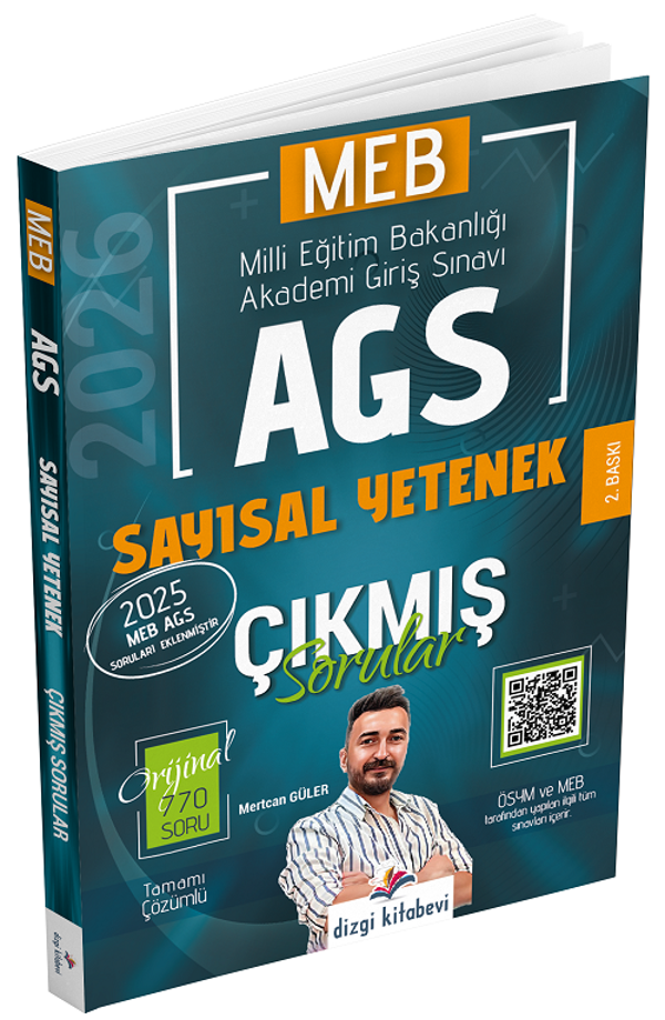 Dizgi Kitap 2026 MEB-AGS Sayısal Yetenek Çıkmış Sorular Çözümlü - Mertcan Güler Dizgi Kitap - Dizgi Kitap Yayınları - Image 1