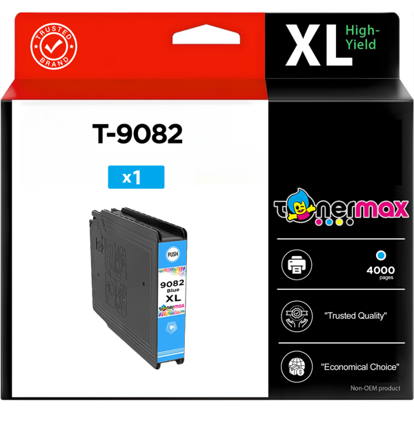 Epson T-9082 Mavi Muadil Kartuş - Yüksek Kapasiteli / Epson WorkForce Pro WF-6090DTWC/WF-6090D2TWC/WF-6590DWF/WF-6590DTW - Image 1
