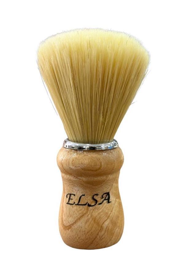 ELSA Premium Küçük Boy Sakal Fırçası Açık Renk Ahşap Sap - Image 1