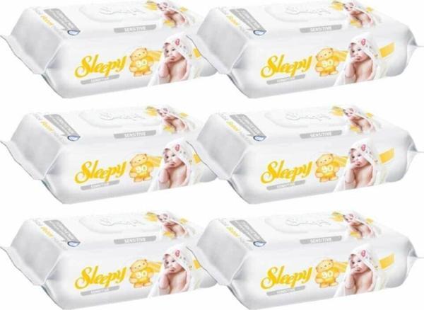 Sleepy Islak Havlu Mendil Sensitive 90 Yaprak 6'lı Paket - Image 1