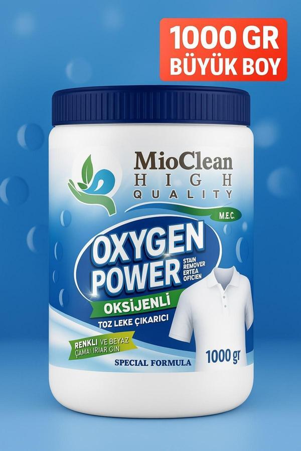 MioClean Oxygen Power – Güçlü Toz Leke Çıkarıcı & Ağartıcı Çamaşır Deterjanı (1000 gr) | Renkli ve Beyaz Çamaşırlar İçin - Image 1