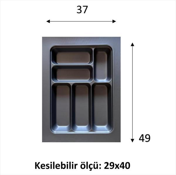 Çekmeceye Göre Esnek Ebatlanan 37x49 cm Sağlam Hediyelik Kesilebilir 6 Gözlü Çekmece İçi Kaşıklık - Image 1