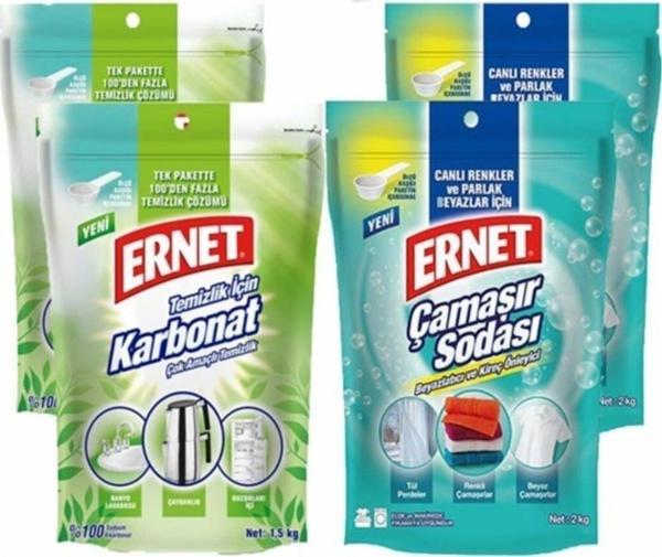 Ernet Temizlik Için Karbonat 1.5 kg x 2 Adet +  Çamaşır Sodası 2 kg x 2 Adet - Image 1