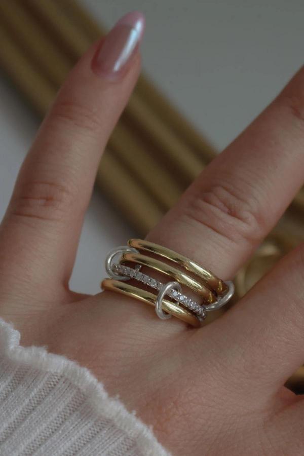 Zirkon Taşlı 4'lü Çelik Yüzük - Image 1