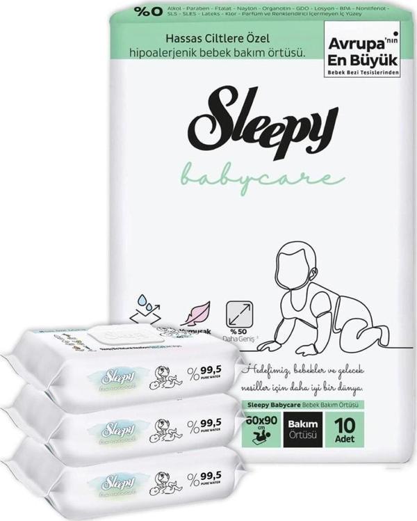 Sleepy Islak Mendil Bio Natural 120 Yaprak Ve Bakım Örtüsü 10'lu - Image 1