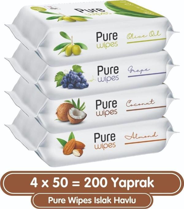 Pure Baby Pure Wipes Islak Havlu 4x50 (200 Yaprak) - Image 1