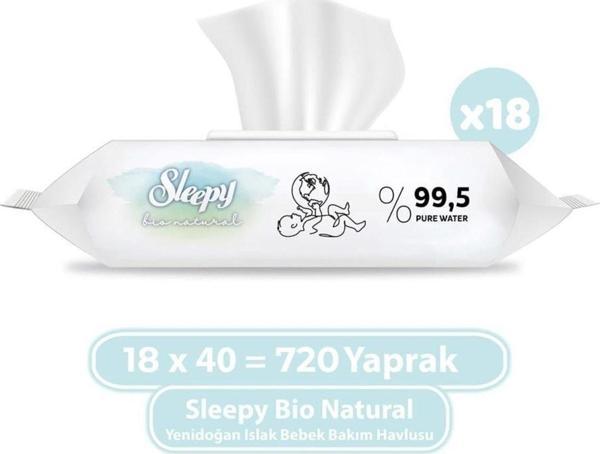 Sleepy Islak Mendil Bio Natural 720 Yaprak - Image 1