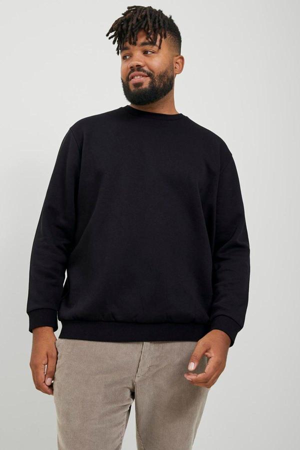 Jack&Jones Büyük Beden Bisiklet Yaka Sweatshirt - Bradley - Image 1
