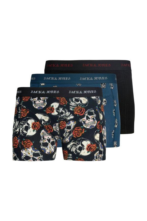 Jack&Jones Jack Jones Jacmurphy Skull Trunks 3 Pack Erkek Mavi Boxer 12283379-07 - Image 1