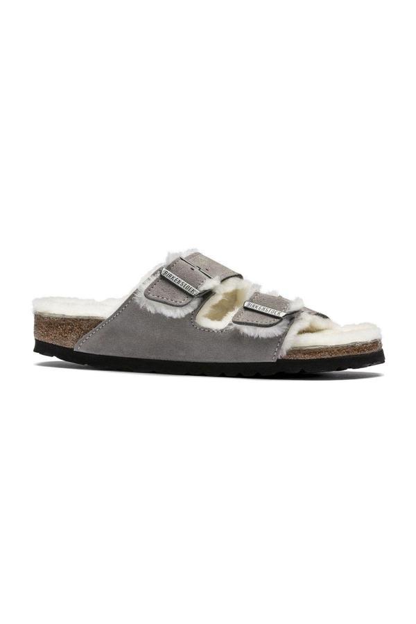 Birkenstock Arizona Fell Vl Laf Kadın Bej Terlik 1017403-20317 - Image 1