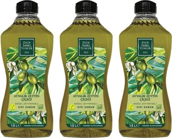 Eyüp Sabri Tuncer Ayvalık Zeytin Çiçeği 1,5lt Sıvı Sabun Doğal Zeytinyağlı - 3 Adet - Image 1