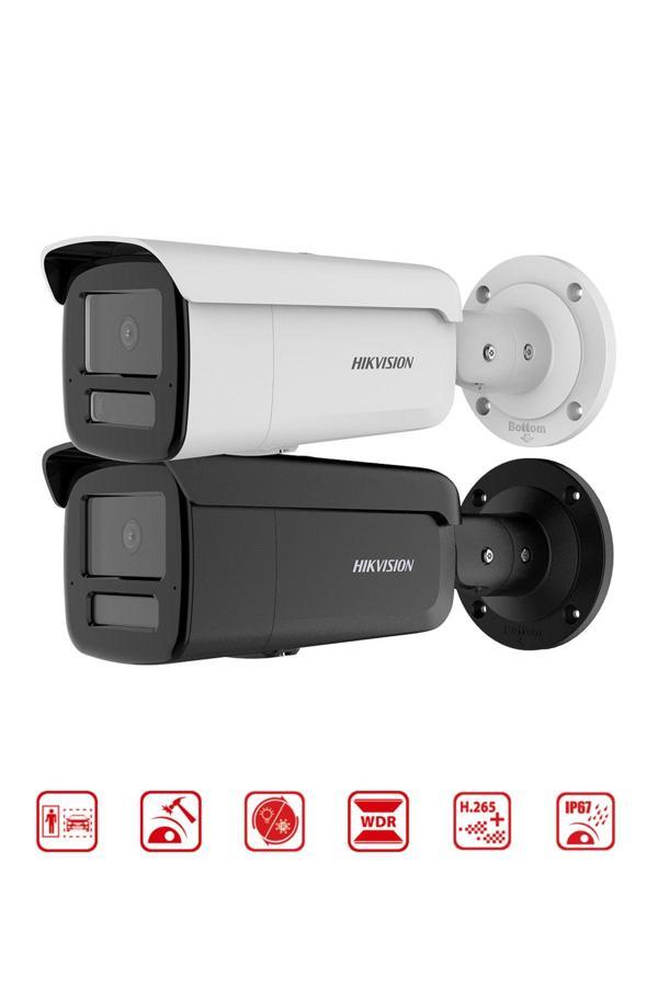 Hikvision 4M Smart Hybrit Light Bullet Network Kamera Acusens & Full Meal & Vca &120Db Wdr (Beyaz) - Image 1